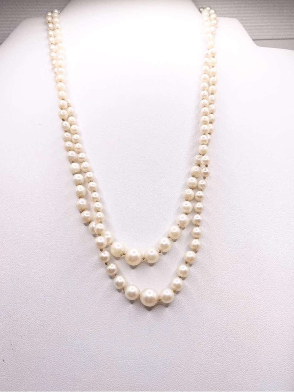 Vintage Classic Double Strand Pearl Necklace